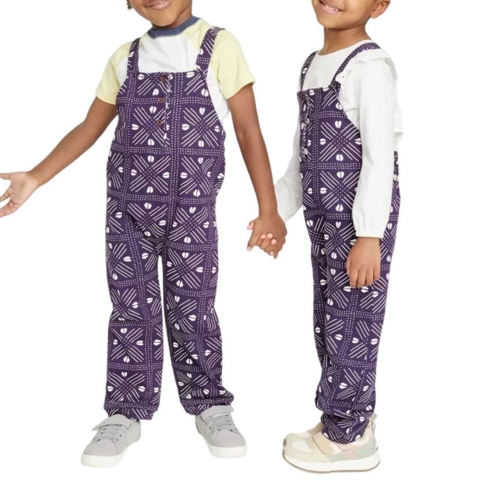 Ade + Ayo Black History Month Blue & White Snap Bottom Overalls Size 3-6 Months